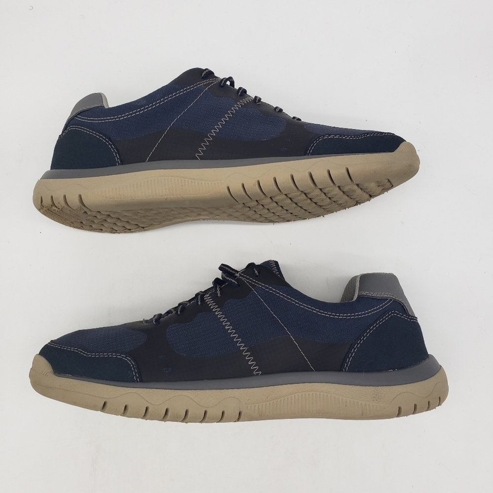 Clarks Shoes Mens 8.5 Votta Edge Blue Canvas Low Top Oxford Sneakers - Picture 9 of 9
